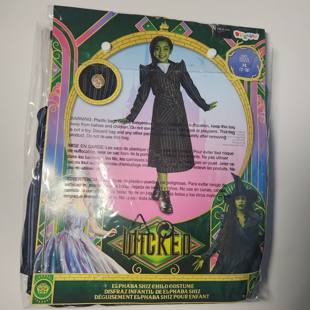 Wicked Elphaba Shiz Child Costume - Black medium 7 -‎ 8 children's